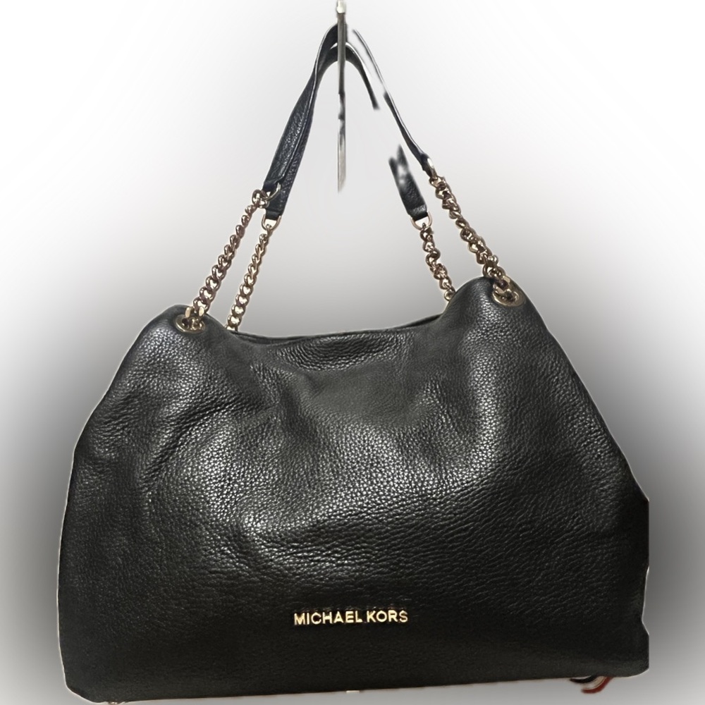 VGUC.  MICHAEL KORS KENSINGTON LARGE BLACK LEATHER TOTE BAG.